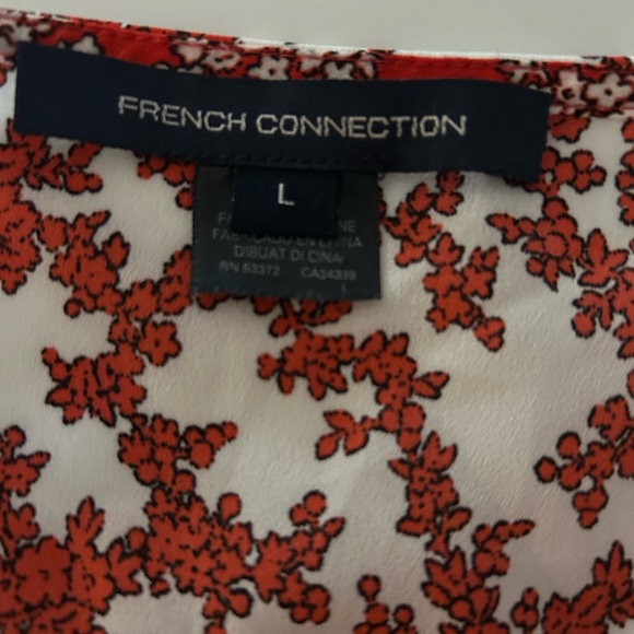 French Connection Red Blouse with Flutter Sleeves and Ruffled Style Large - Picture 3 of 8